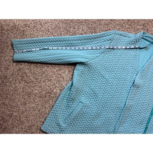 TALBOTS Cardigan Sweater/Blazer;, size 3X; SOFT; Teal Blue lightweight layer - Picture 9 of 11
